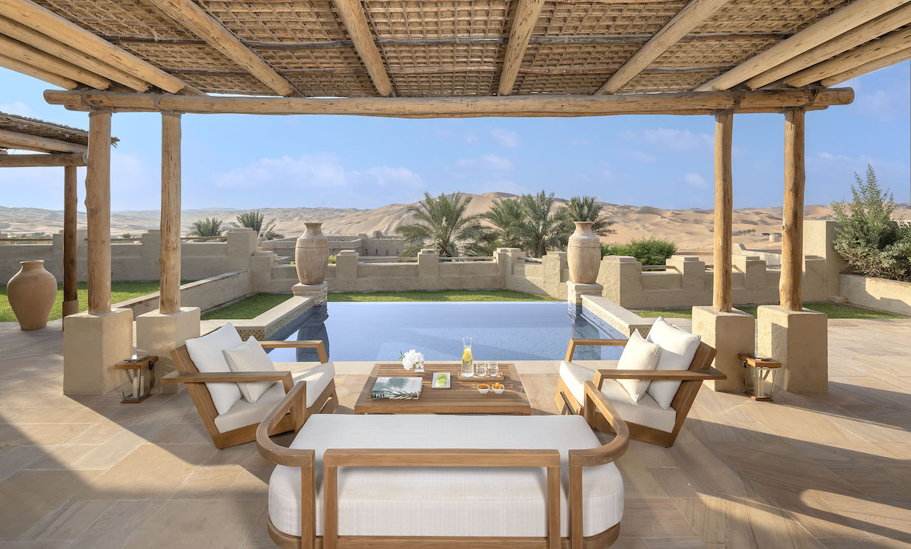 The desert oasis of Qasr Al Sarab Desert Resort by Anantara in the United Arab Emirates has unveiled the all-new four-bedroom Sahra Villa and two-bedroom Al Sarab Villa complete with its own private majlis. Located a few minutes drive from the resort in a secluded area offering unobstructed views of the fiery-red dunes of the Empty Quarter, both villas are part of the exclusive villa compound designed to offer utmost privacy and discrete service. The 489 sqm Sahra Villa is a palatial hideaway furnished in noble hues that can accommodate up to eight adults in its master bedroom and three twin bedrooms, each with its own private terrace. The villa also boasts a private swimming pool with a cabana and sprawling indoor and outdoor living spaces including a magnificent terrace inviting guests to stretch their eyes across the endless dunes. At the expansive and opulent 853 sqm Al Sarab Villa, guests are immersed in the natural beauty from the moment they step into the secluded sanctuary surrounded by palm trees. In addition to two elegant bedrooms accommodating a maximum of four guests, the lavish villa comes with ample space to entertain both indoors and outdoors, including a grand reception majlis and a fireplace to enjoy starry desert nights. On the outdoor terrace, a dining table sits alongside a fully equipped barbecue area, with sun loungers circling a private pool overlooking the dunes. Guests staying at Al Sarab Villa can also choose to book the private majlis (Arabic meeting and entertaining rooms) situated in a separate building close by, boasting floor-to-ceiling windows maximising the natural light. Warm and inviting, the space is designed for entertaining in true Emirati style amid contemporary Arabian design and artworks, with a team of butlers on hand to attend to every need. With a seating capacity of up to 20 guests indoors and an additional outdoor entertainment area, the sumptuously appointed majlis is ideal for private events and get-togethers. In addition to having access to all the comforts of the luxury accommodation, guests staying in villas belonging to Qasr Al Sarab Desert Resort by Anantara's Exclusive Villa Collection can enjoy 24/7 dedicated personal butler attention, private entrance with shaded parking, Apple TV, Nespresso machine, pillow and soap menus, and other exclusive amenities
