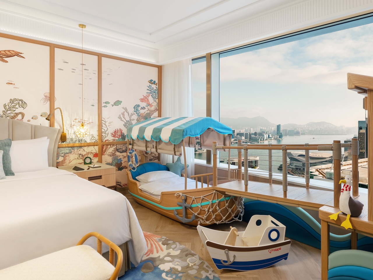 Five-star hotel Island Shangri-La has launched 21 new family rooms and suites and a series of exclusive family services in the heart of Hong Kong