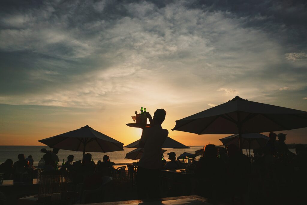 Seminyak Beach at sunset