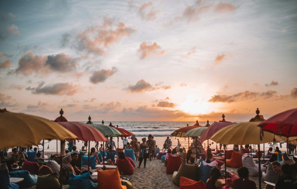 beach umbrellas in kuta