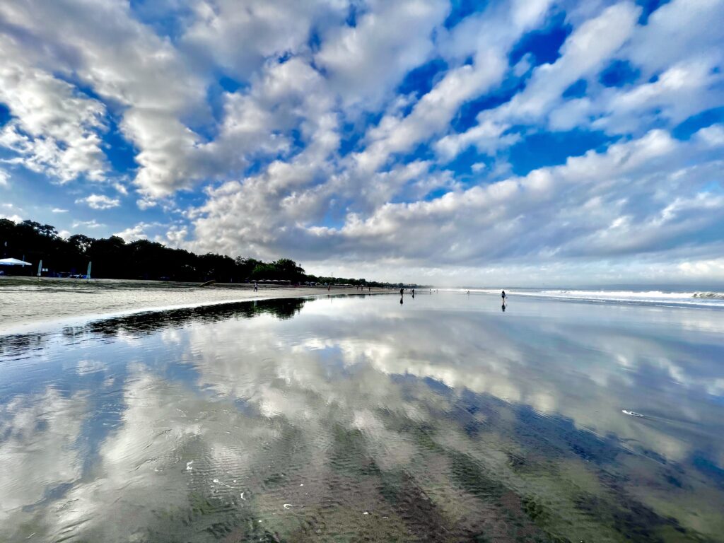 Bali beach with blue sky