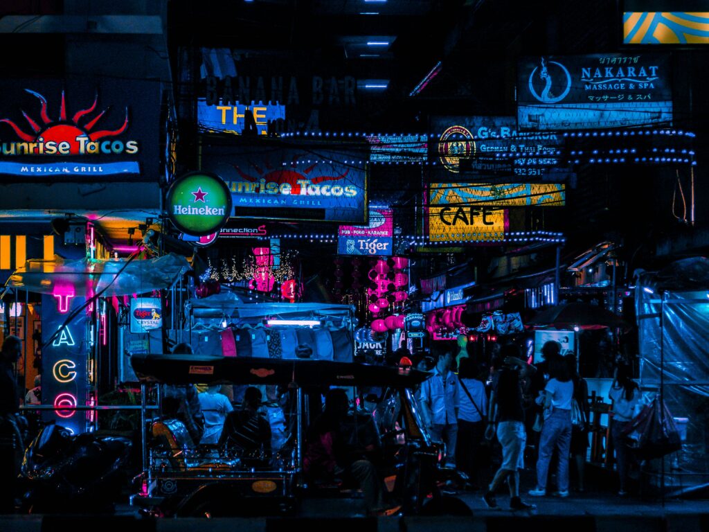 Silom Road at night
