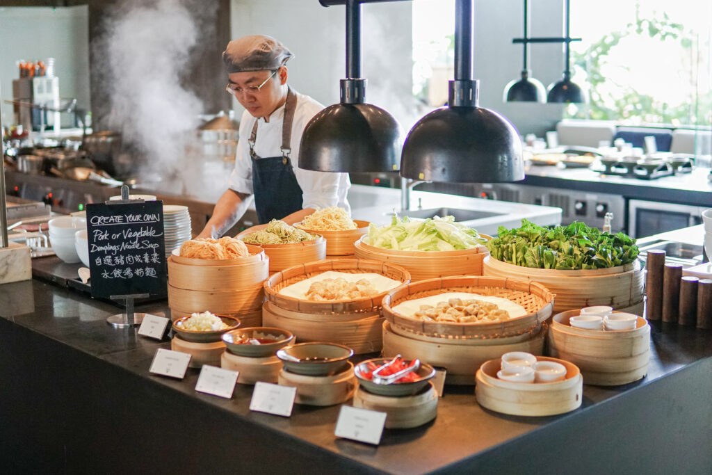 handmade noodle station at Grand Hyatt Hong Kong