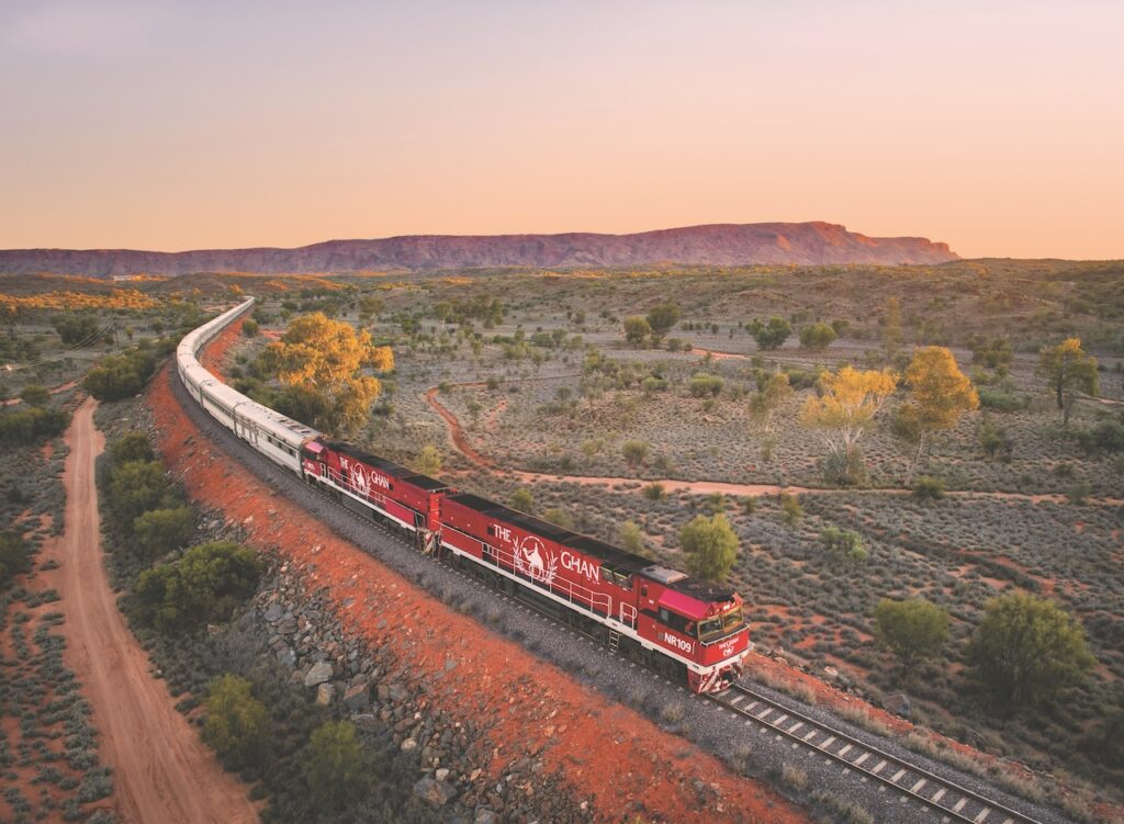Ghan luxury train in Outback