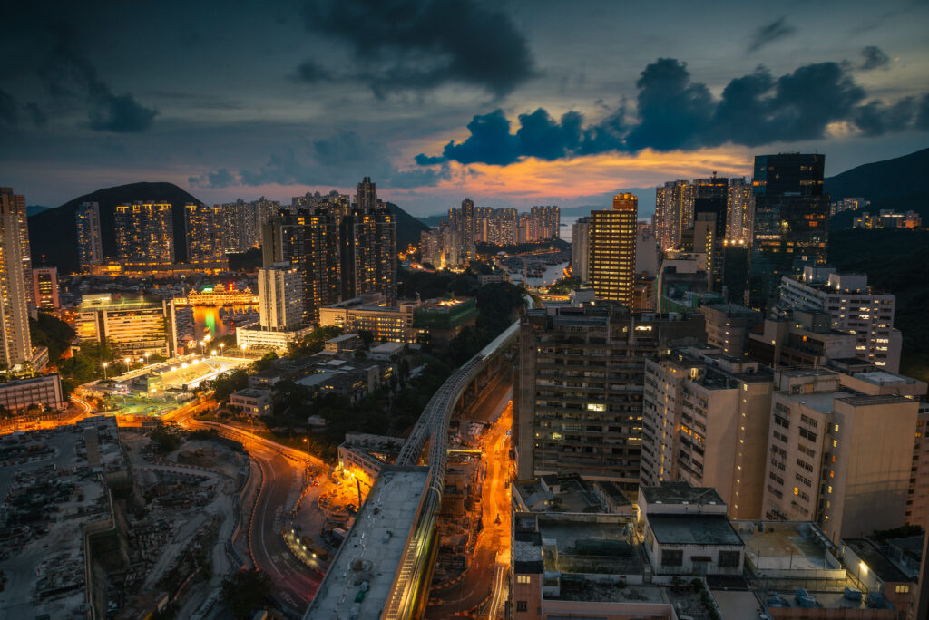 Wong Chuk Hang at night