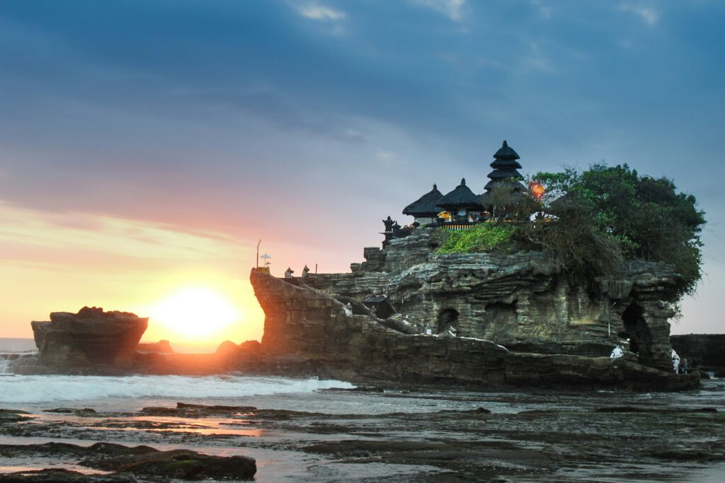 sunset Bali temple