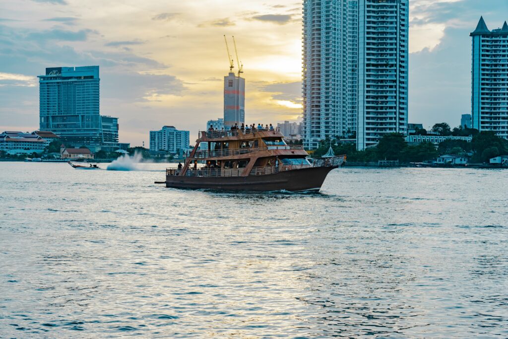 boat on Chao Phraya river Bangkok