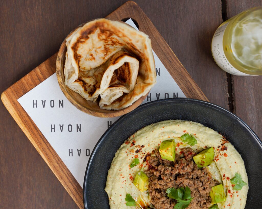Noah cafe hummus and pita