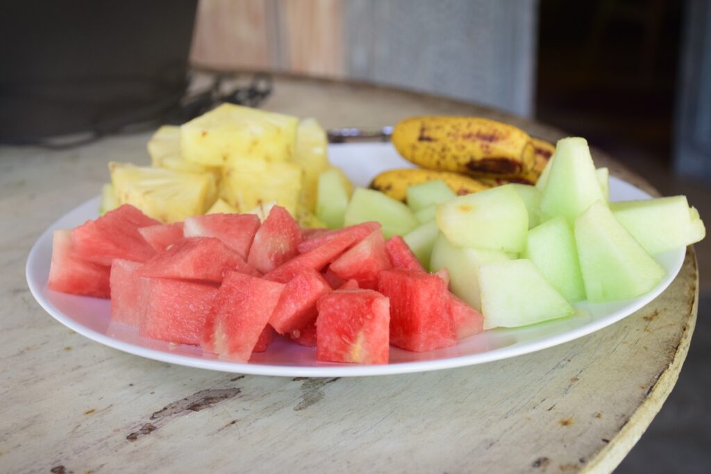 A plate of tropical fruit in Bali