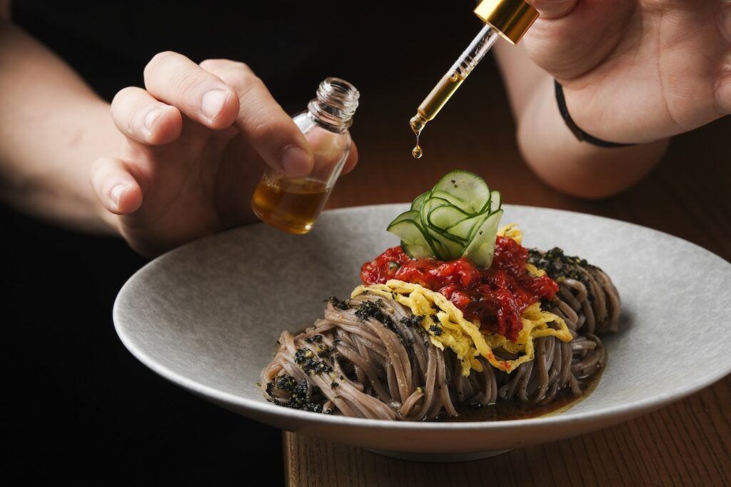 fine dining plate of pasta