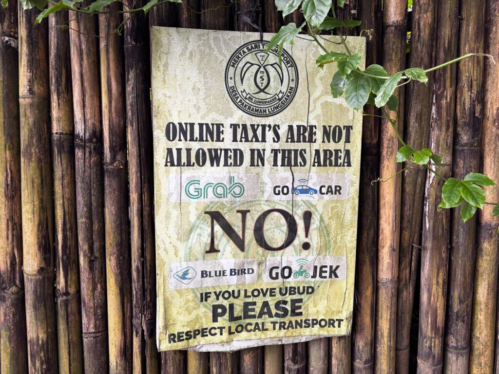 transport sign in Bali