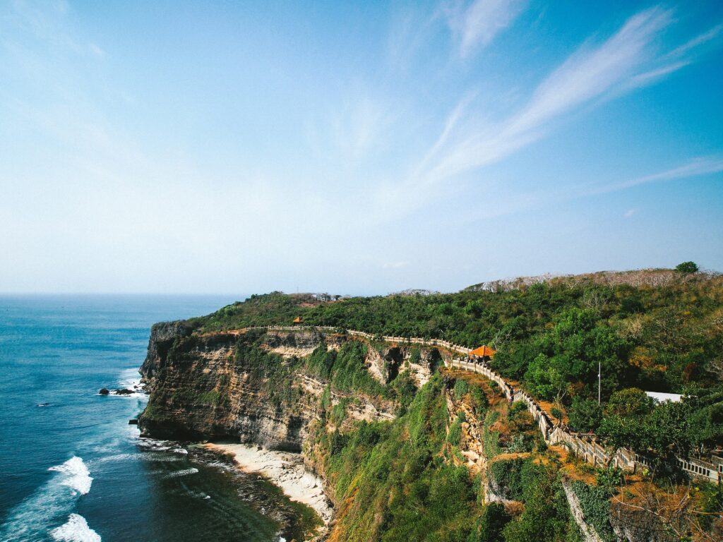 Uluwatu cliffside along beach