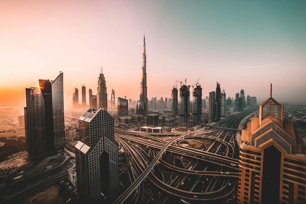 aerial view of Dubai 