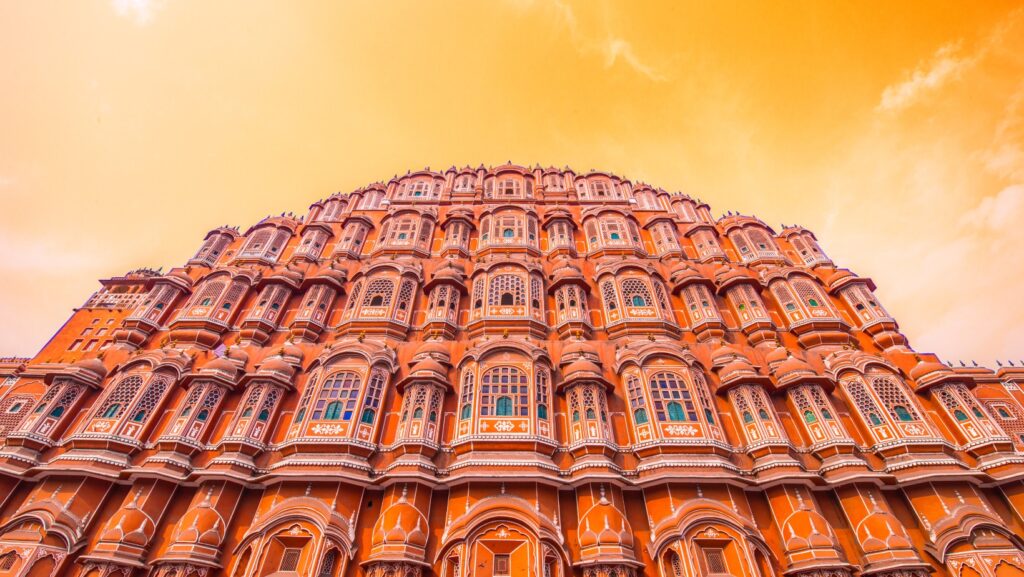 Rajasthan building at sunset