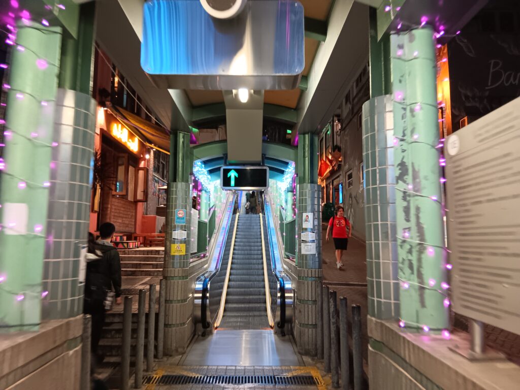 Hong Kong Escalators during Christmas