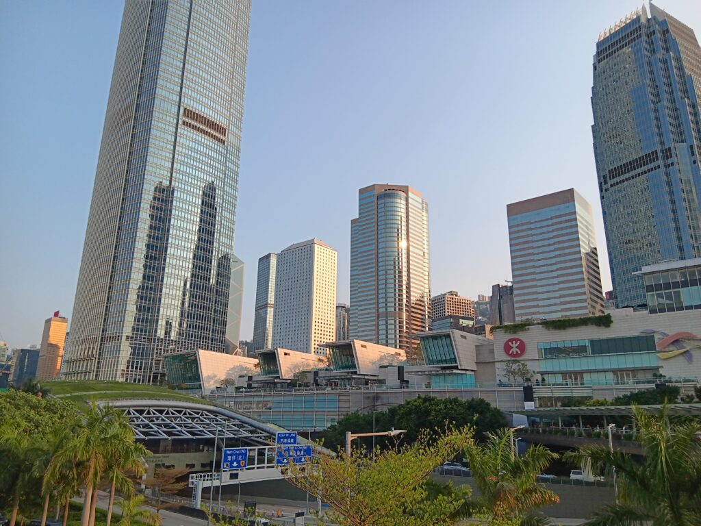 view of IFC and Central in Hong Kong