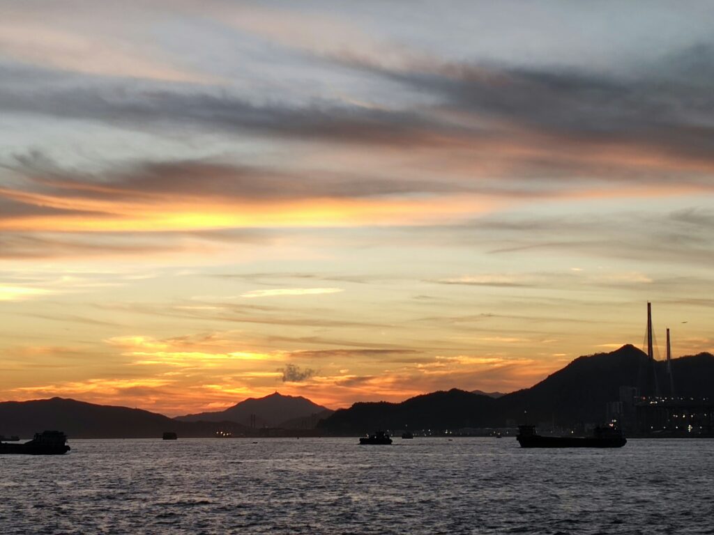 view of Tsing Yi at sunset