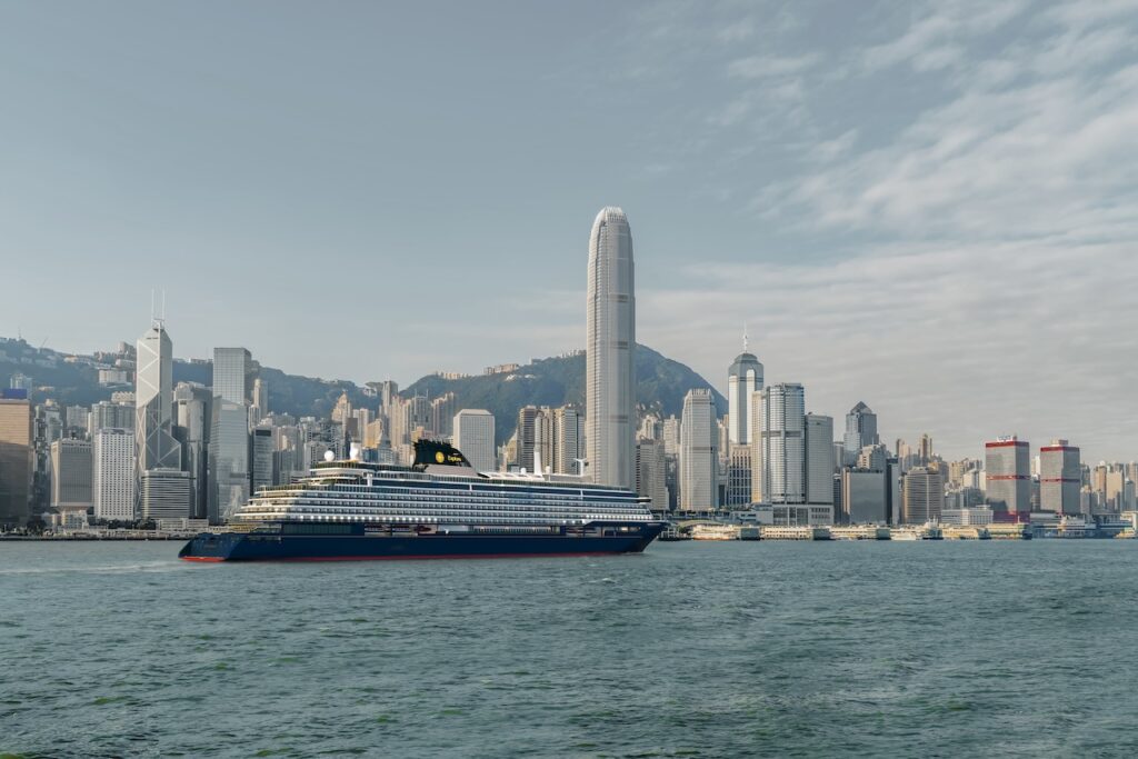 Explora cruising through Victoria Harbour