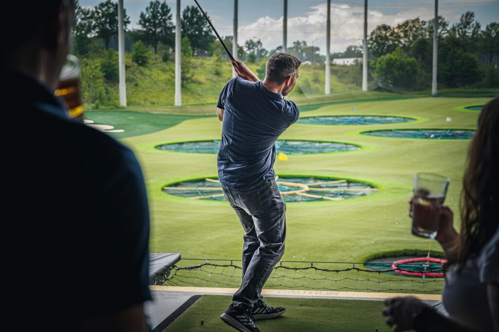 Topgolf man swinging