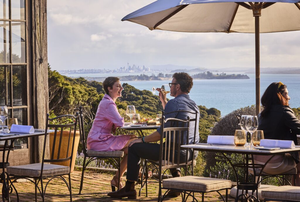 wine overlooking Auckland