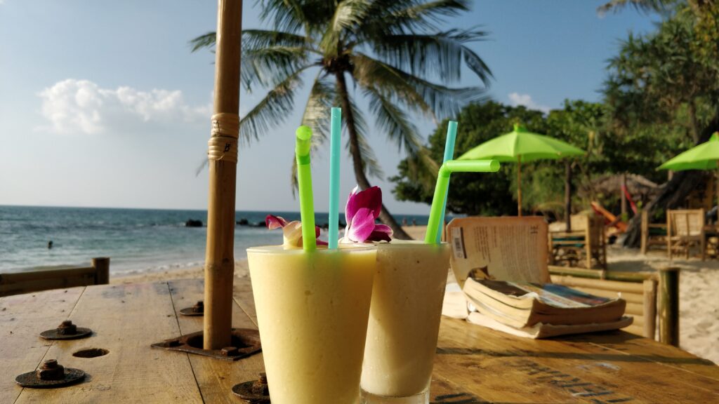 Cocktails on the beach in Thailand