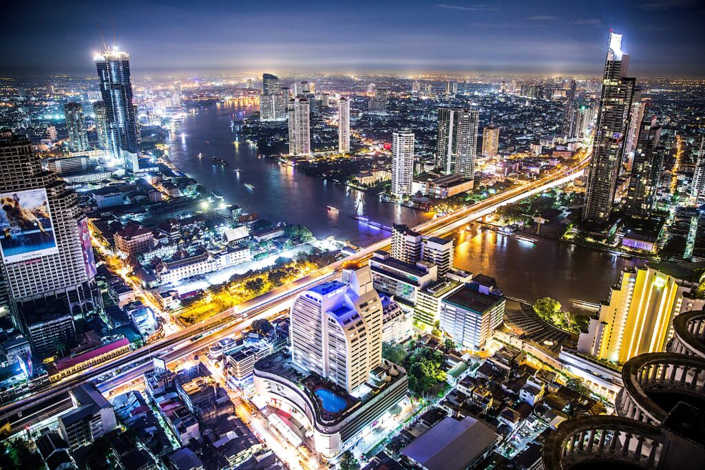 Bangkok skyline at night