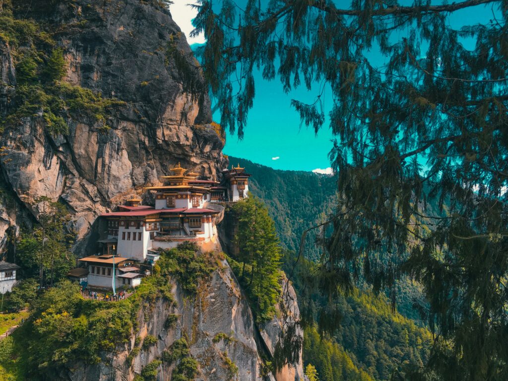 Bhutan village on mountain