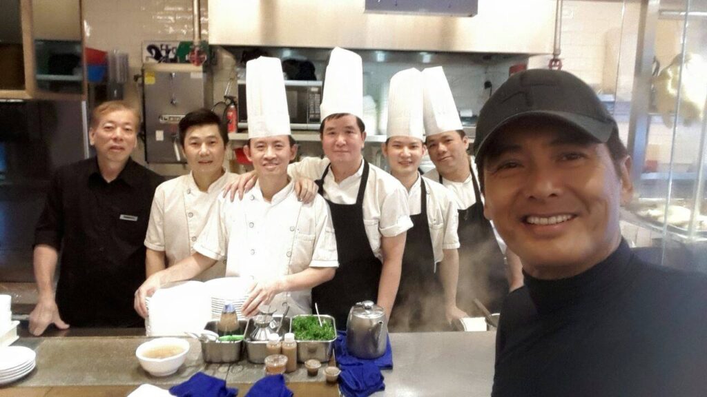 Chow Yun Fat selfie at Kam's Roast Goose