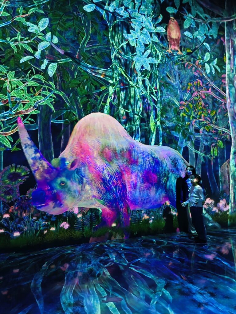 teamLabs Tokyo rhino exhibit